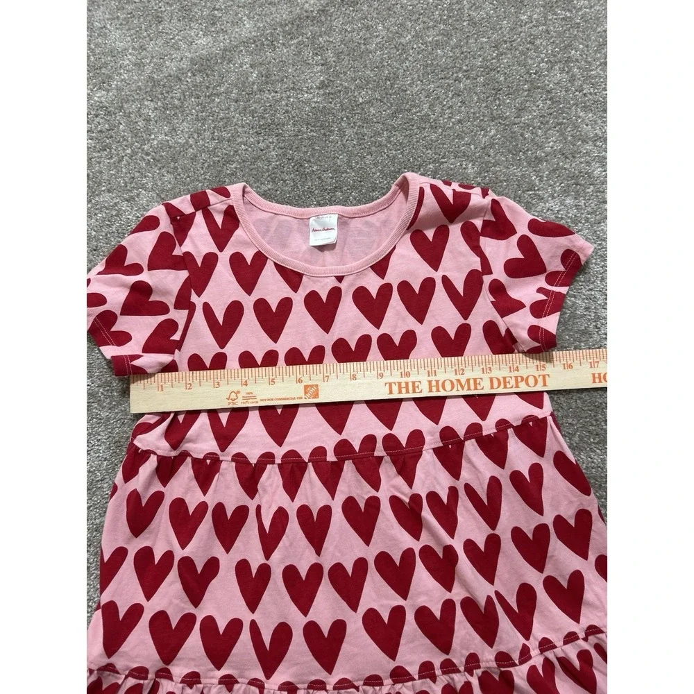 Hanna Andersson Size 150 (US 12) Pink With Red Hearts Twirl Dress